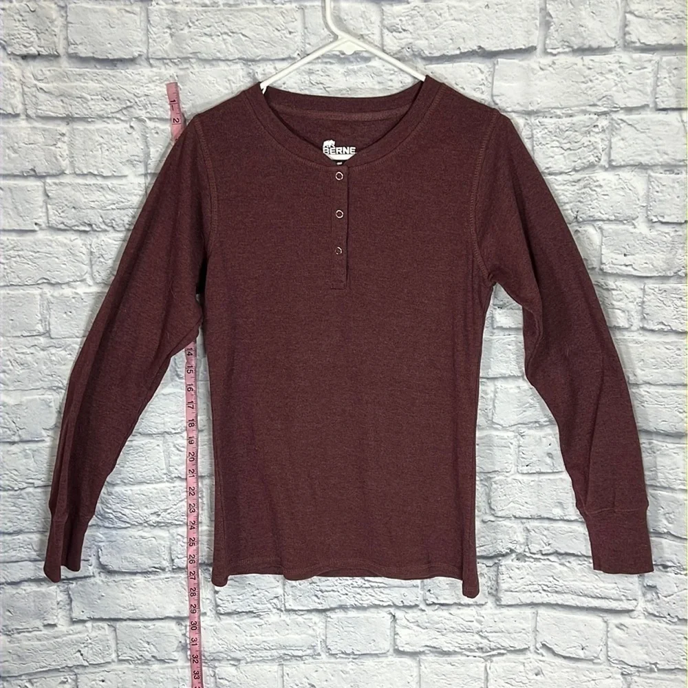 Berne Women's Heavyweight Rib-Knit Long Sleeve Henley Shirt| size small - Picture 2 of 7